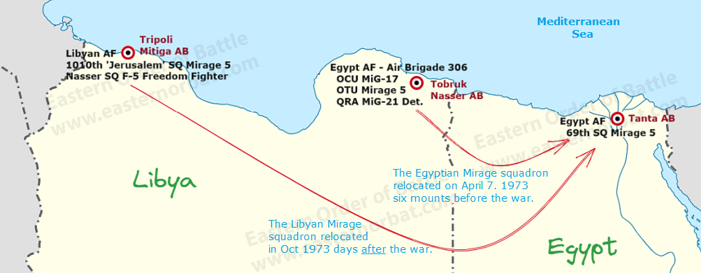 Egyptian era - Yom Kippur War - Libyan Mirage relocated Map