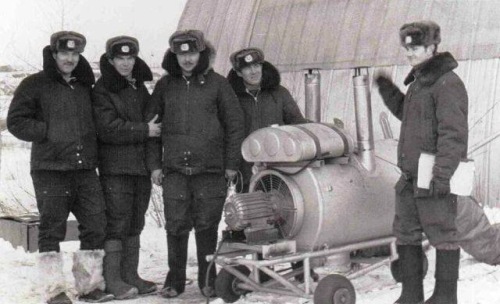 Soviet 733rd Tactical Bomber Air Regiment's crews at Domna