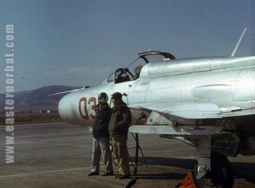 Soviet Air Force 217th Fighter-Bomber Air Regiments crew in front off their MiG-21PFM Fishbed-F in Kzyl-Arvat airport in the seventies. Photo: Yuriy Lantsova