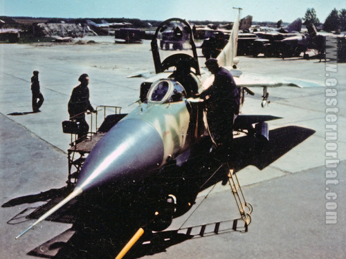 USSR early MiG-23M Flogger-B with middle east camouflage at Shatalovo airport