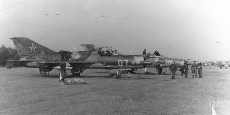 Soviet Air Force MiG-21PFM Fishbed-F in Poland on grass airport