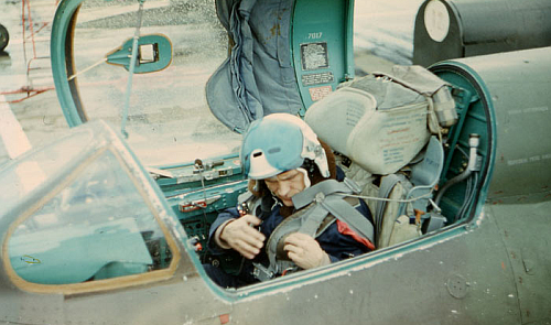 USSR 515th Fighter Air Regiment's pilot sitting his MiG-21bis Fishbed-L at Hungary Tkl air base