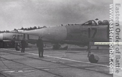 Soviet Air Force 979th Fighter Air Regiment's MiG-23S Flogger-A at Shchuchin.