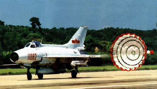 Chengdu J-7II (MiG-21) Fishbed interceptor with PL-5 short-range air to air missile