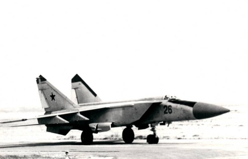 Soviet MiG-25P Foxbat-A interceptors at Nasosnaya airport close to Baku city in the seventies