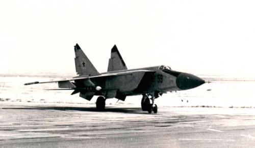 Soviet MiG-25P Foxbat-A interceptors at Nasosnaya airport close to Baku city in the seventies