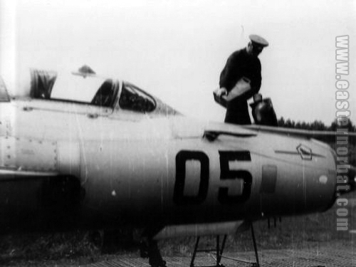 Soviet Air Force 911th Fighter-Bomber Air Regiment MiG-21S Fishbed-J in Lida airport