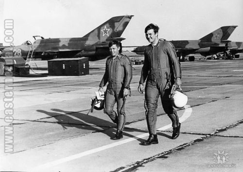 Soviet Air Force 911th Fighter-Bomber Air Regiment MiG-21S Fishbed-J in Lida airport