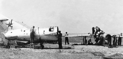 Soviet MiG-17 Fresco-A at Sennoy - Bagay-Baranovka airbase in the seventies