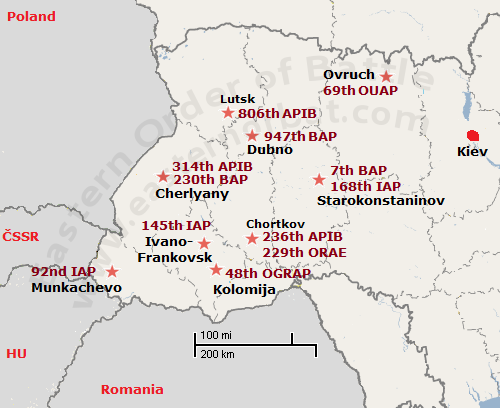 Sovie 14th Tactical Air Army Order og Battle in 1978 MAP