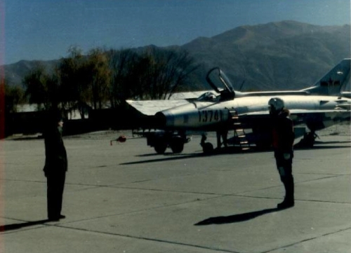 Chinese J-7 MiG-21 Fishbed in Tibet in 1988