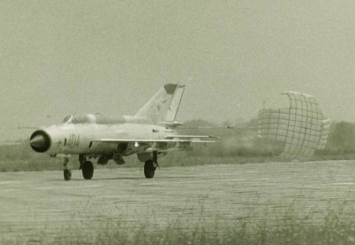 The Bulgarian Air Force's 19th Fighter Air Regiment's MiG-21M Fishbed-J tactical fighters at Graf Ignatievo. Source: pan.bg Retrospotters