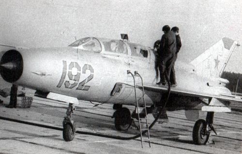 Soviet MiG-21UM Mongol-B at Kupyansk airport in 1983