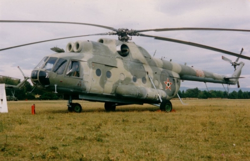 Hungarian Air Force 87th Combat Helicopter Brigade Mi-9 Hip-G flying command post helicopter. Photo: Simon Lszl