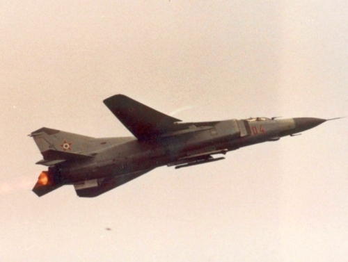 Hungarian MiG-23MF Flogger-B in light-gray color scheme