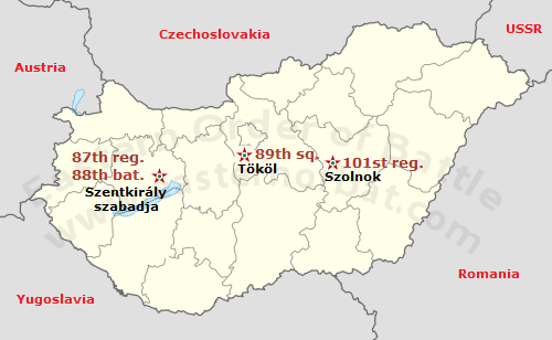 Hungarian Army Aviation order of battle map in 1973