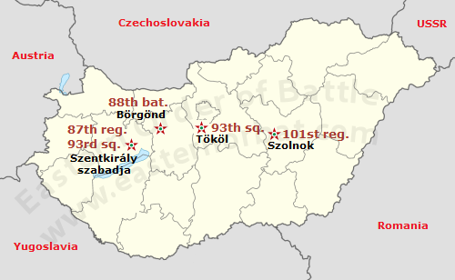 Hungarian Army Aviation order of battle map in 1978