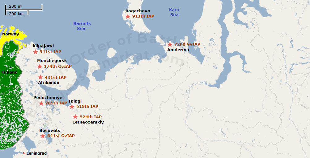 10th Independent Air Defence Army map in 1968