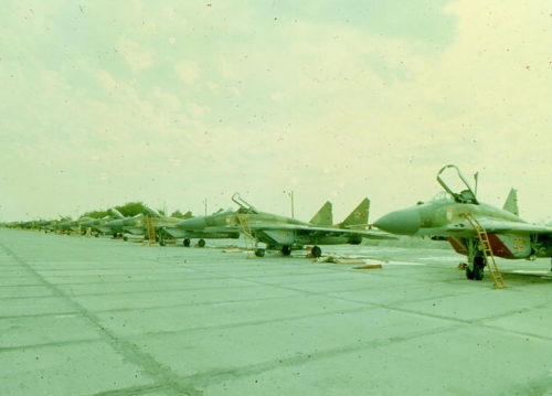 The Guard emblems were painted on the left side of the machines.