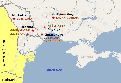 48th Soviet Tactical Air Army map in 1968