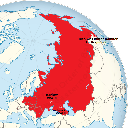 USSR MiG-21SM Fishbed-J order ofbattle in eighties map