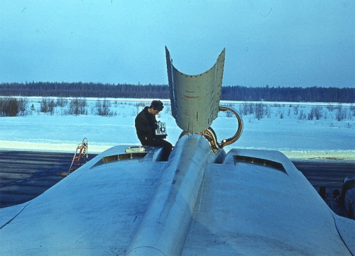 Soviet MiG-25 Foxbat interceptors at the Letneozersky airport