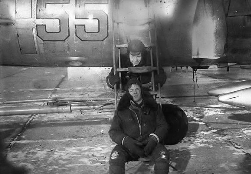 Early metallic color Su-17M3 Fitter-H fighter-bomber aircraft at Cherlyany airport in the seventies