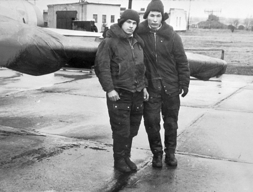 Early metallic color Su-17M3 Fitter-H fighter-bomber aircraft at Cherlyany airport in the seventies