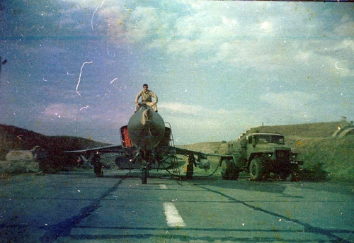 Soviet Air Force Su-15 Flagon-D at Marneuli Sandar airport in 1981