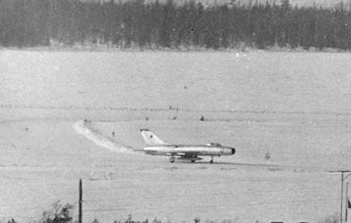 USSR Su-9 Fishpot-A high speed interceptor at the Monchegorsk airport in winter