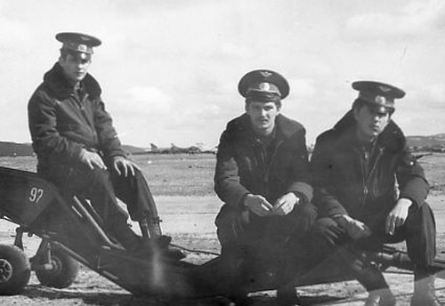 Soviet soliders at the Kilpajarv airport