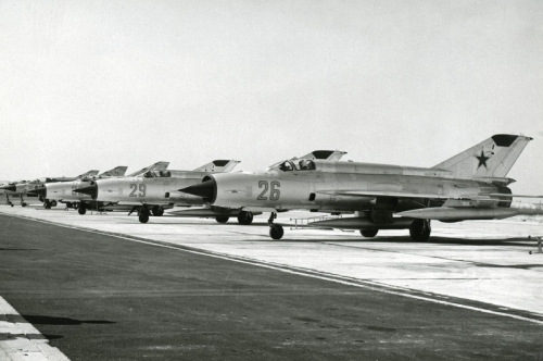 Soviet MiG-21MF Fishbed-J at Reims air base France in Sept 1971